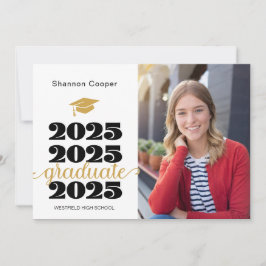 invitación de fotografía de graduación de oro cris