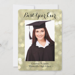 Invitación de fotografía de graduación de oro Purp