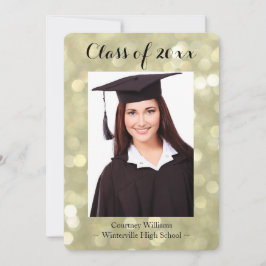 Invitación de fotografía de graduación de oro Purp
