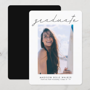 Invitación de fotografía de graduación moderna par