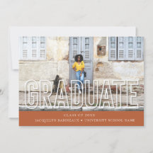 Invitación de fotografía de graduados de tipografí