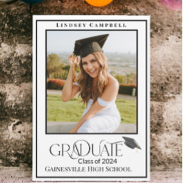 Invitación de fotografía de graduados de tipografí