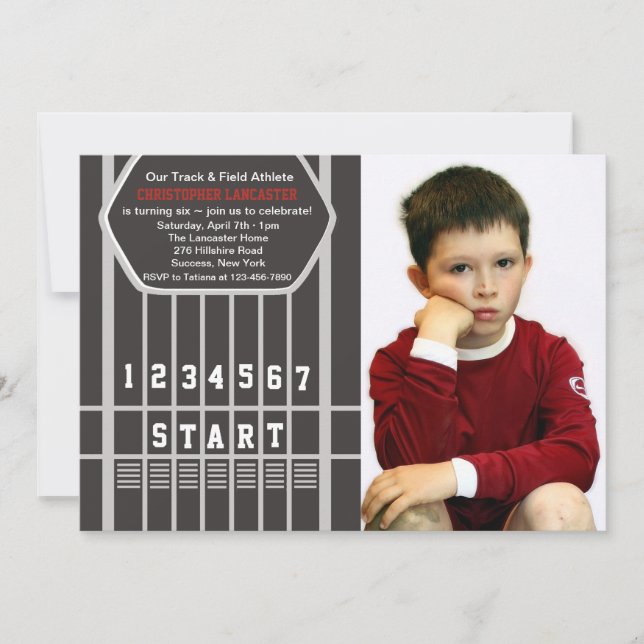 Invitación de fotografía de línea de inicio de pis (Anverso)