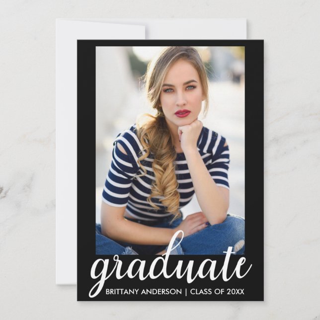 Invitación de fotografía de moda para graduación d (Anverso)