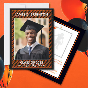Invitación de fotografía de naranja graduado en fú