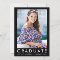 Invitación de fotografía L de moda para graduación