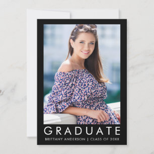 Invitación de fotografía L de moda para graduación