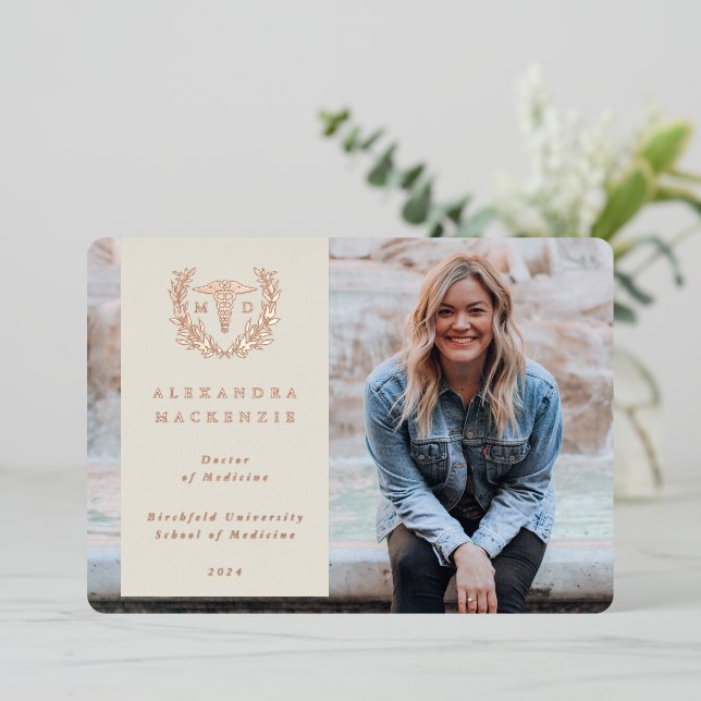Invitación de fotografía Oyster MD Caduceus Gradua (Anverso de pie)