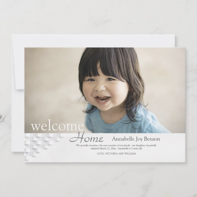 Invitación de fotos de adopción en el hogar de bie (Anverso)