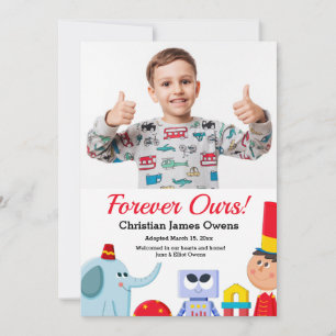 Invitación de fotos de adopción para siempre