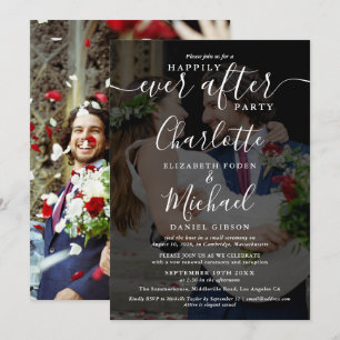Invitación de Fotos de Boda Guión 2 Felices para S