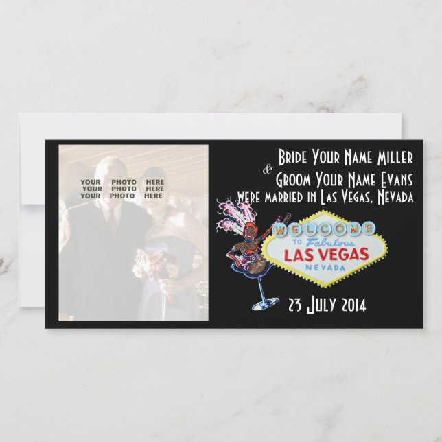 Invitación de fotos de Bodas de Las Vegas (Anverso)