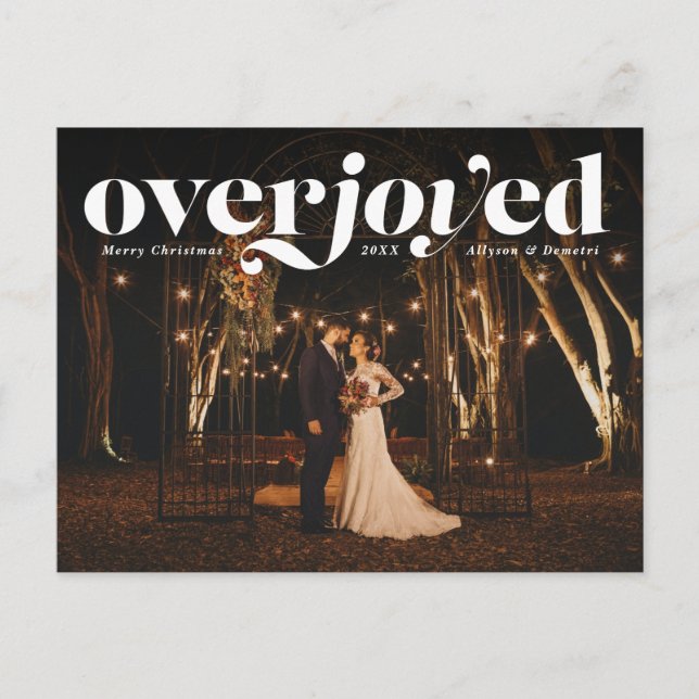 Invitación de fotos de bodas de vacaciones más dis (Anverso)