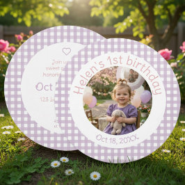 Invitación de Fotos de Cumpleaños Número 1 con Dis