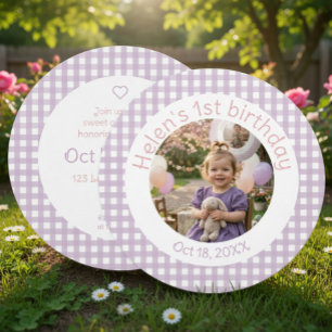 Invitación de Fotos de Cumpleaños Número 1 con Dis