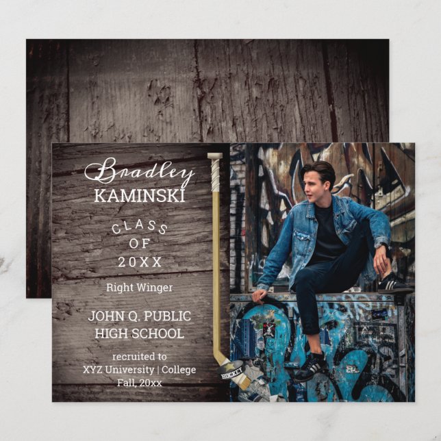 Invitación de fotos de graduación deportiva de jug (Anverso / Reverso)