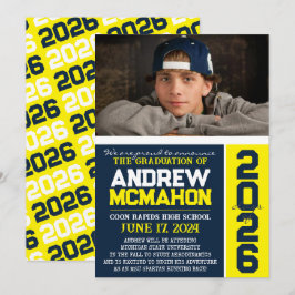 Invitación de fotos de graduación moderna de Marin