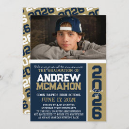 Invitación de fotos de graduación moderna de Marin