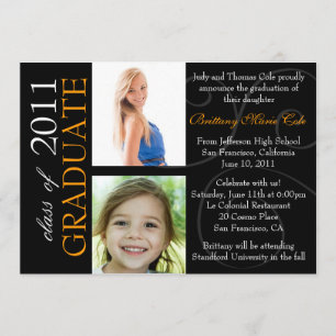 Invitación de fotos de graduados de año Personaliz