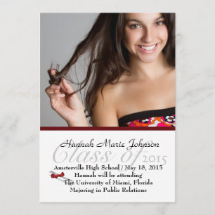 Invitación de fotos de graduados de cinta roja