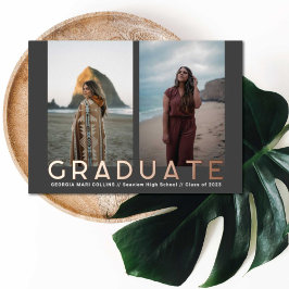 Invitación de fotos de graduados de dos fotos