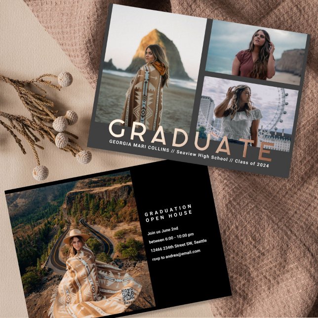Invitación de fotos de graduados de múltiples foto (Subido por el creador)