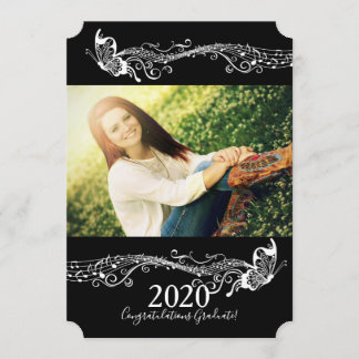 Invitación de fotos de graduados de música maripos