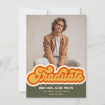 Invitación de fotos de graduados retro