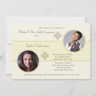 Invitación de fotos de hermanos Cameo