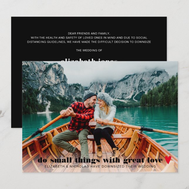 Invitación de fotos de micro Bodas de tamaño reduc (Anverso / Reverso)