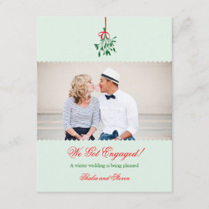 Invitación de fotos de Mistletoe Engagement