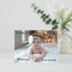 Invitación de fotos de Recién nacido de bienvenida