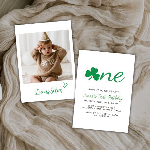 Invitación de Fotos del Primer Cumpleaños de Shamr