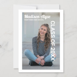 Invitación de fotos editable de graduación de colo