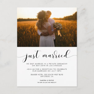 Invitación de fotos elegante recién casada