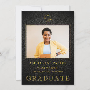 Invitación de fotos negras para graduación de la f