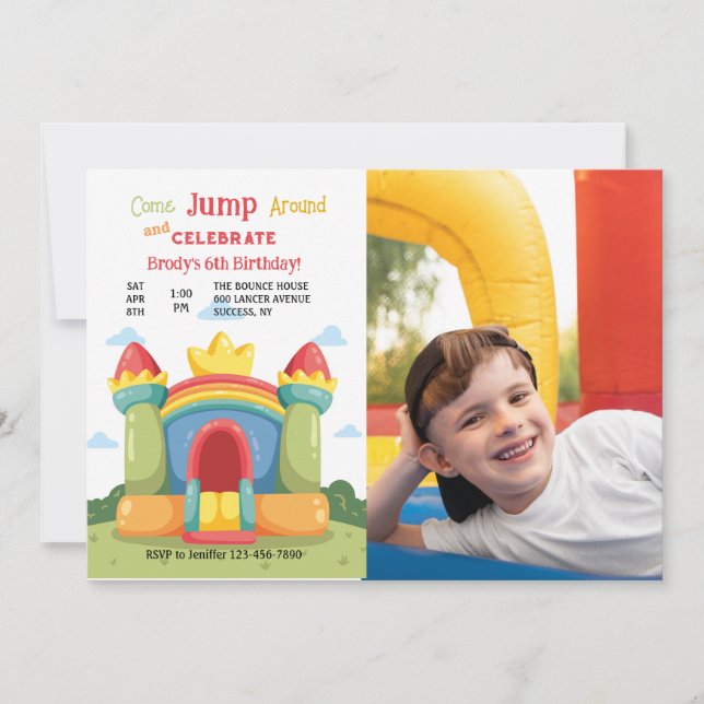 Invitación de Fotos para Casa de Rebote (Anverso)