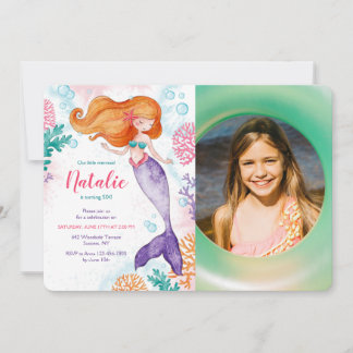 Invitación de Fotos para Fiesta de Sirena