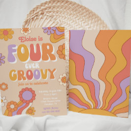 Invitación de Fourever Groovy | 4 cumpleaños