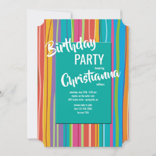 Invitación de franjas coloridas