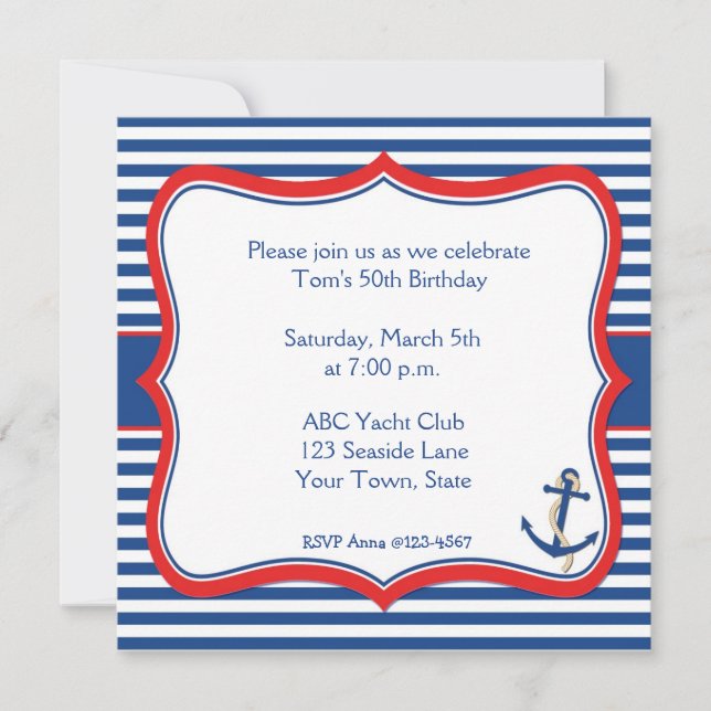 Invitación de franjas náuticas (Anverso)