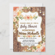 Invitación de frasco de Mason con flores rústicas