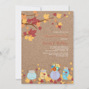 Invitación de frascos mason de Otoño Rústico