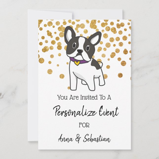 *~* Invitación de Frenchie French Bulldog Adorable (Anverso)