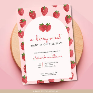 Invitación de fresa Baby Shower Berry Sweet