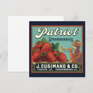 Invitación de fresas de la etiqueta de la tasa de