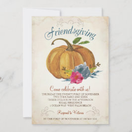 Invitación de Friendsgiving - calabaza de la