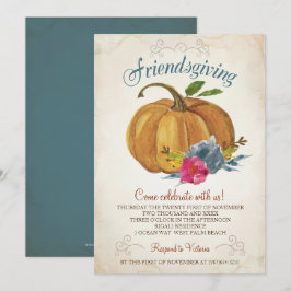 Invitación de Friendsgiving - calabaza de la