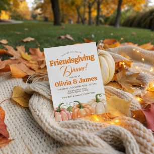 Invitación de Friendsgiving de amigos de calabaza