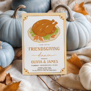 Invitación de Friendsgiving Pavo Marco Vintage